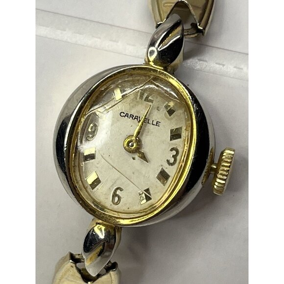 Vintage Caravelle Ladies Manual Wind Watch Working Gold Tone Made In Hong Kong - Picture 1 of 13